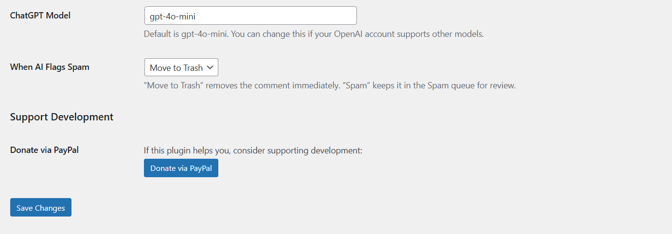 Spam handling options