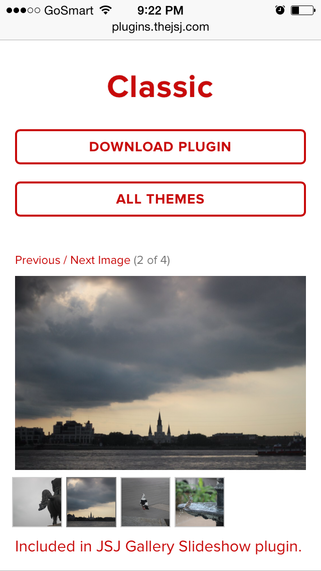 Responsive design and swiping support for mobile devices