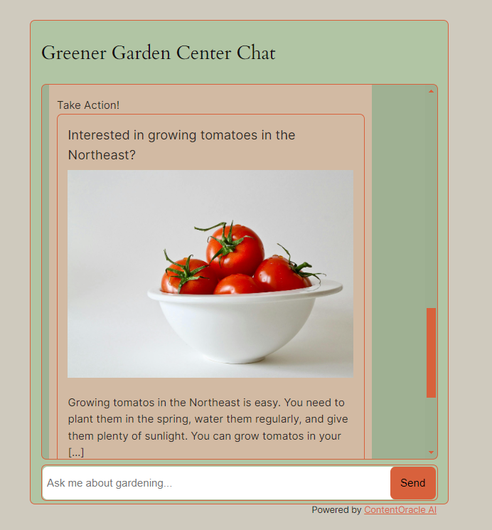 The ai recommended an action, a relavent post to read, based on the conversation.