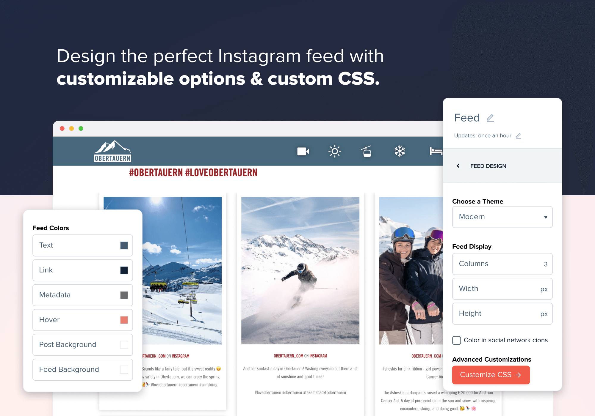 Design the perfect Instagram feed with customizable options & custom CSS