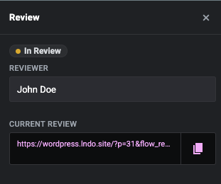 Review panel in Elementor for editorial collaboration.