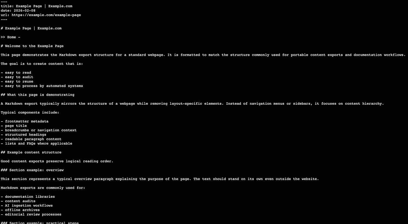 Example .md endpoint output.