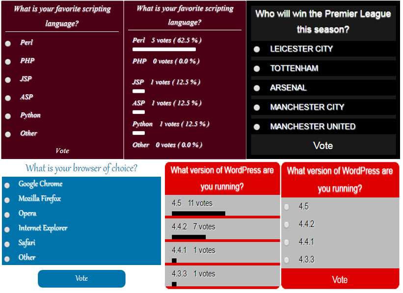 [WordPress Plugin View Demo 2](http://juna-it.com/index.php/poll-image-gallery-wordpress-poll-demo-1) - Image/Photo