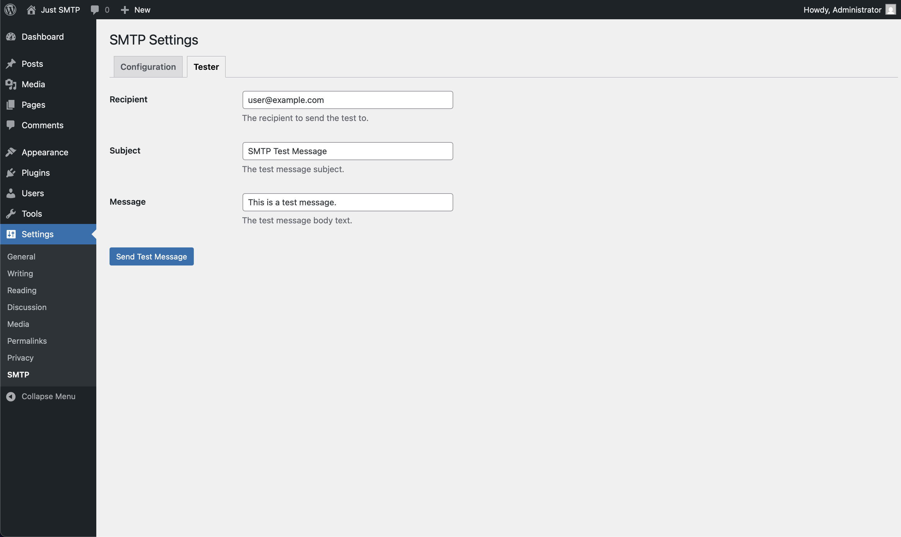 Tester screen