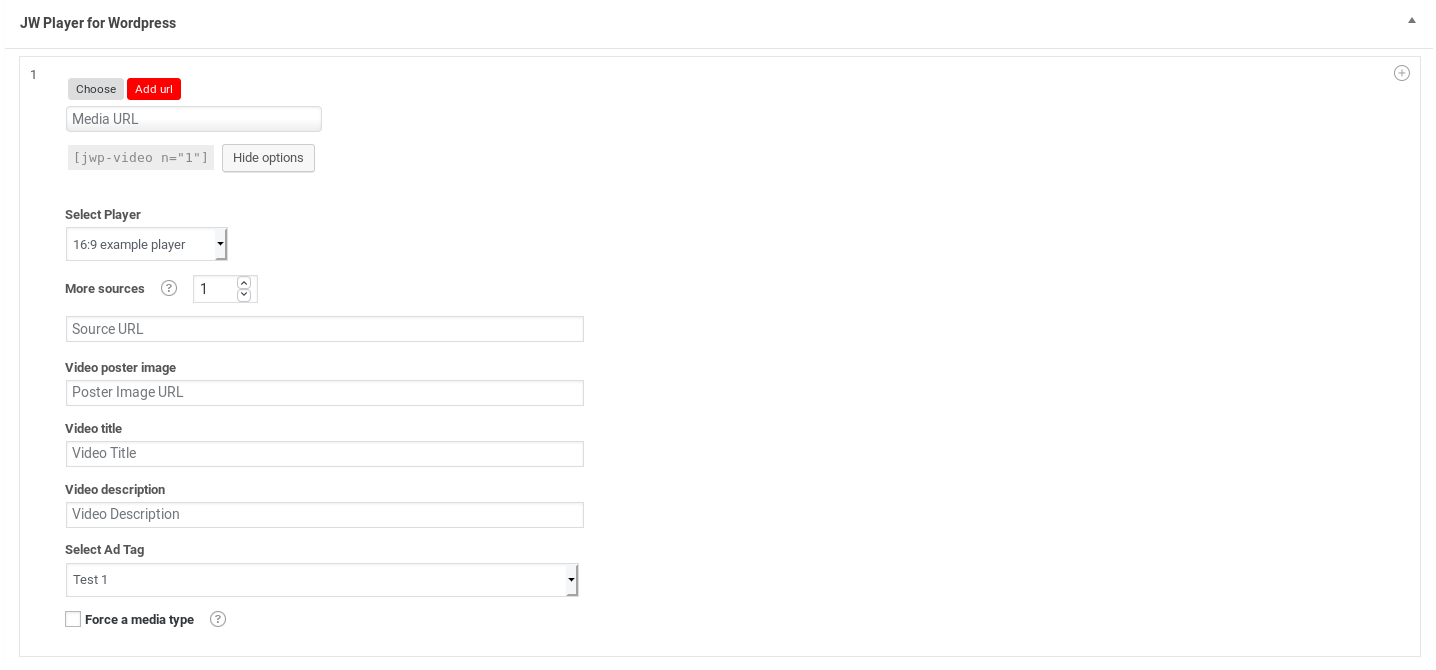 Self hosted player general options