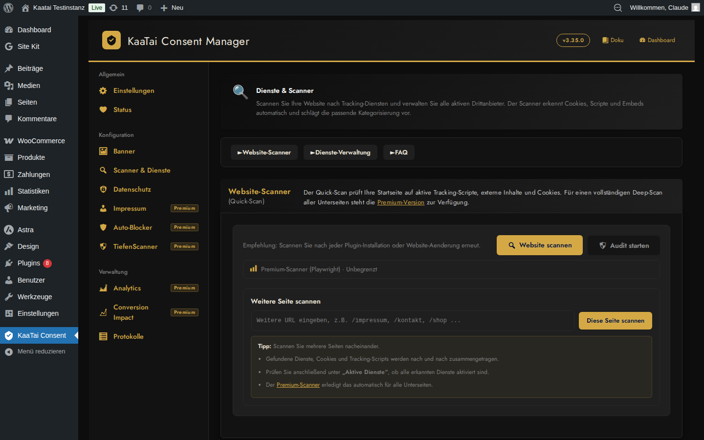 Content blocking -- YouTube embed with cookie banner overlay (before consent)