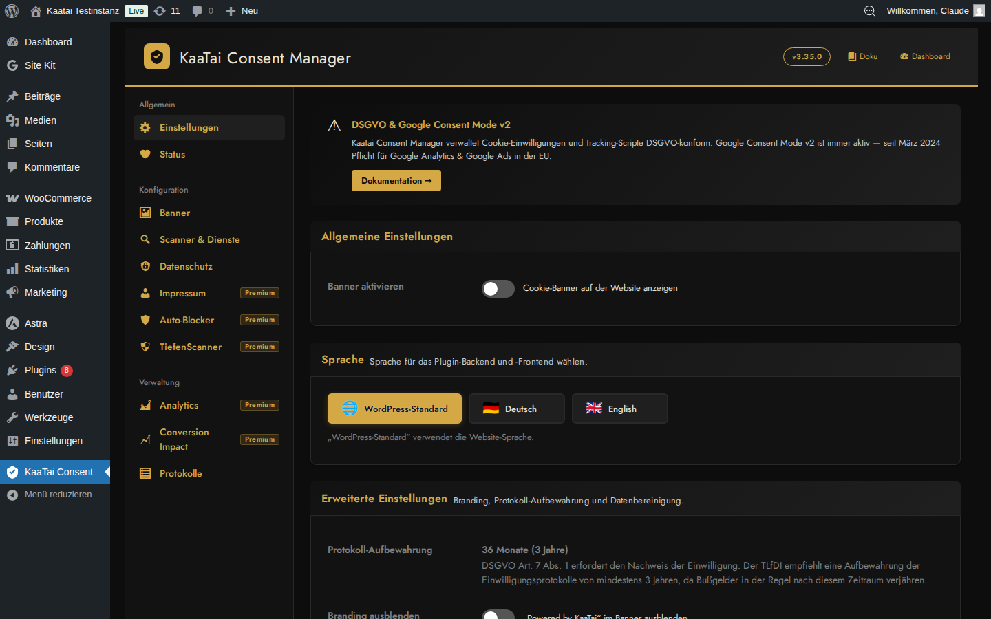 Admin -- Services and categories with vendor registry (109 known services)