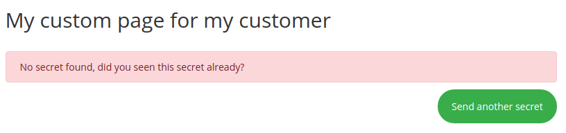 Error when someone try to open a send secret more than once