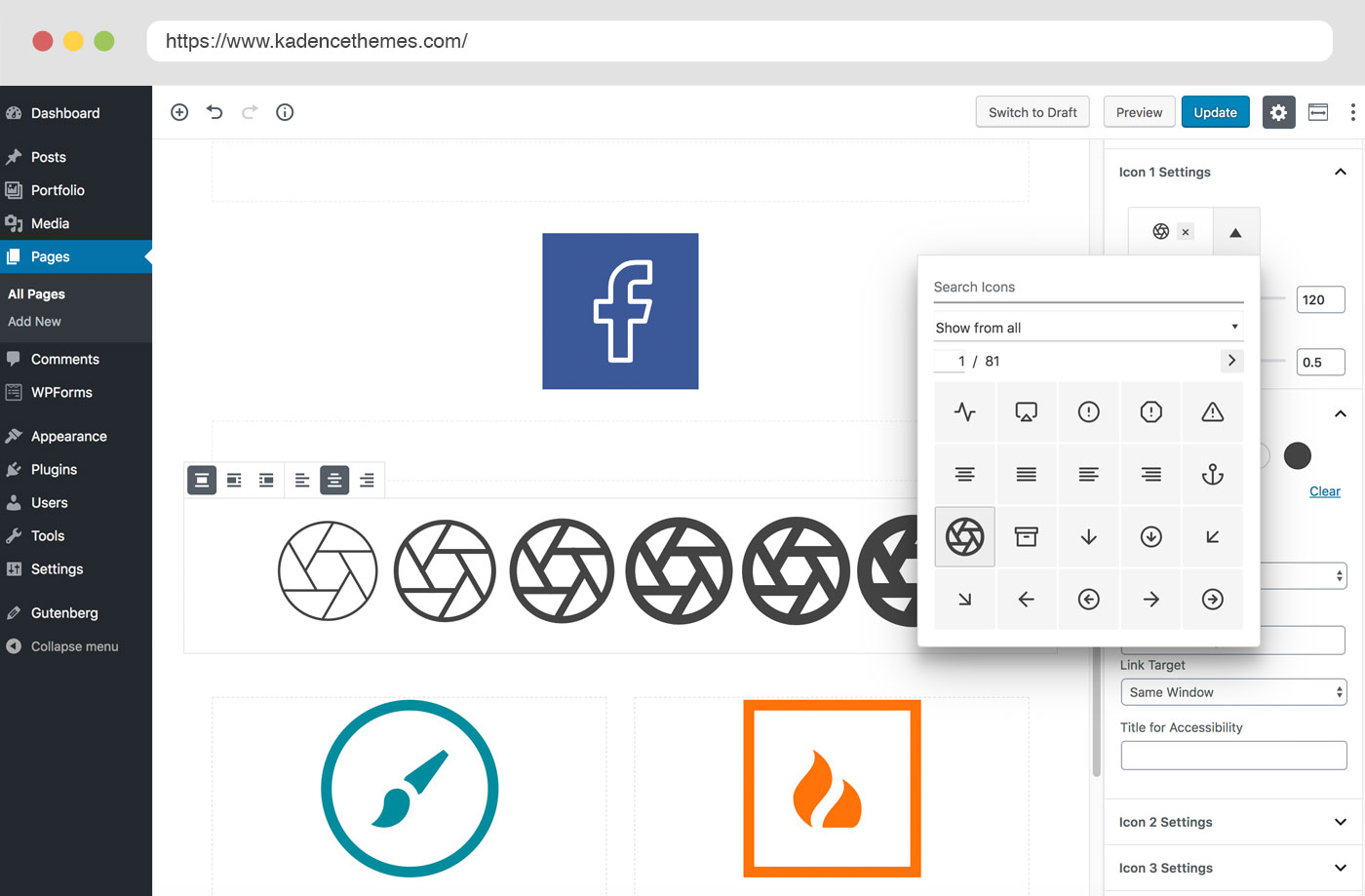 Icon Block example