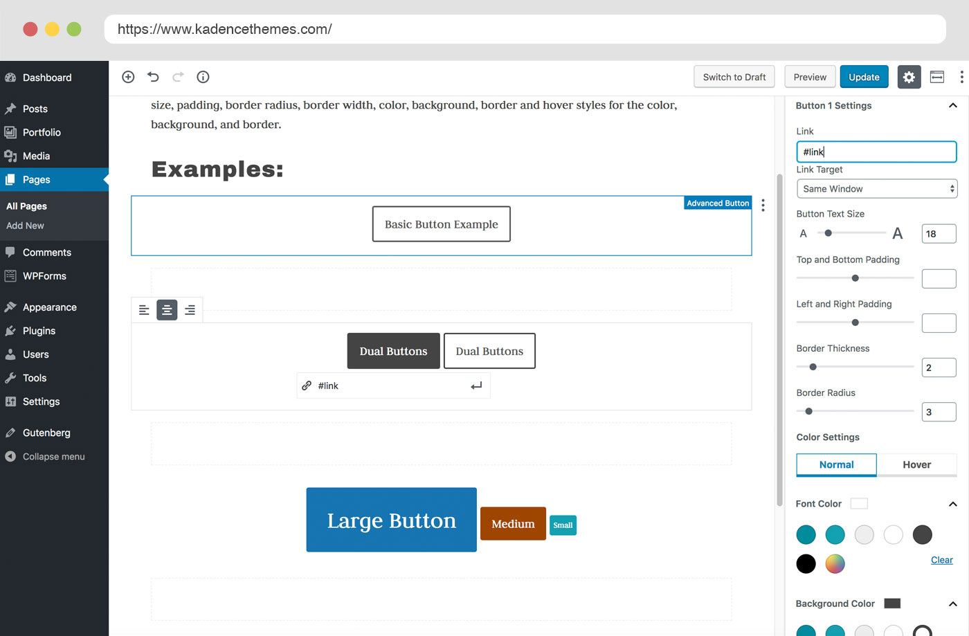 Advanced Button example