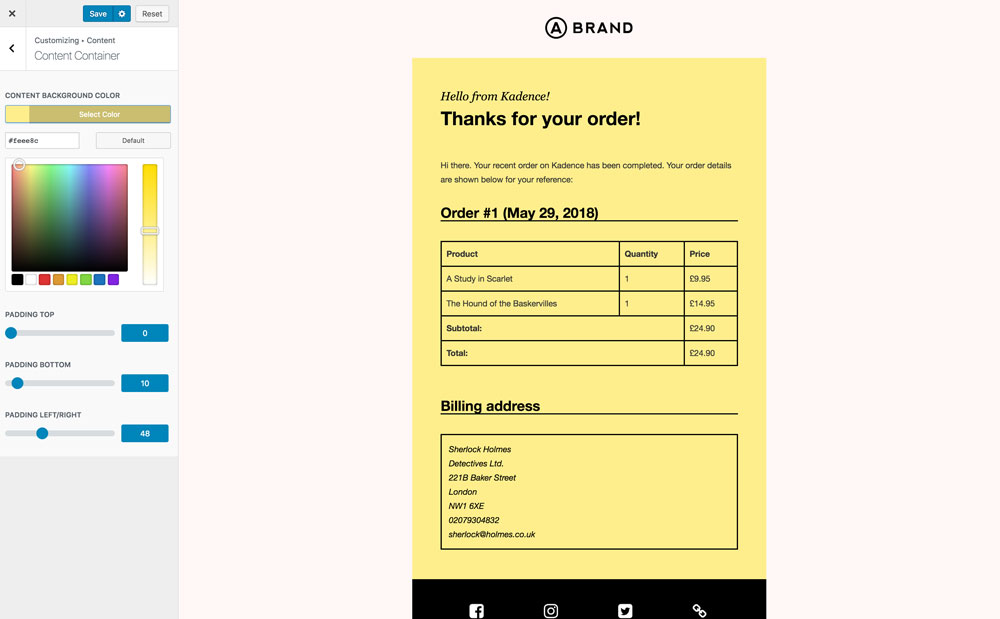 Customize colors, fonts, backgrounds, etc