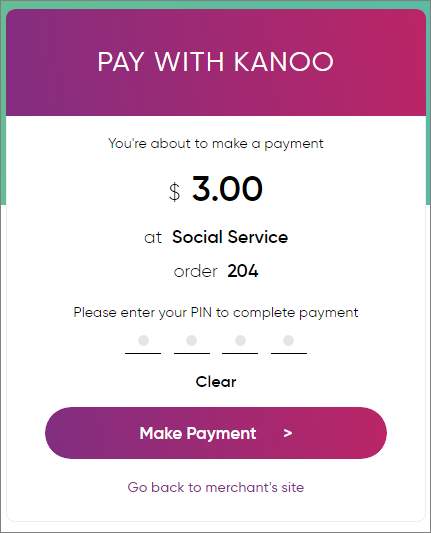 Check out as a Kanoo User.