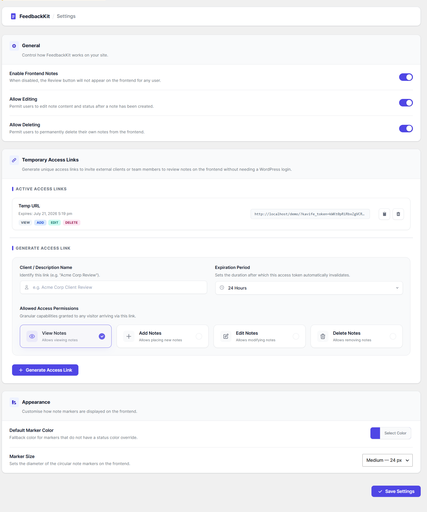 Guest Link Generator — Generate secure, expiring links with customized capabilities for client feedback.