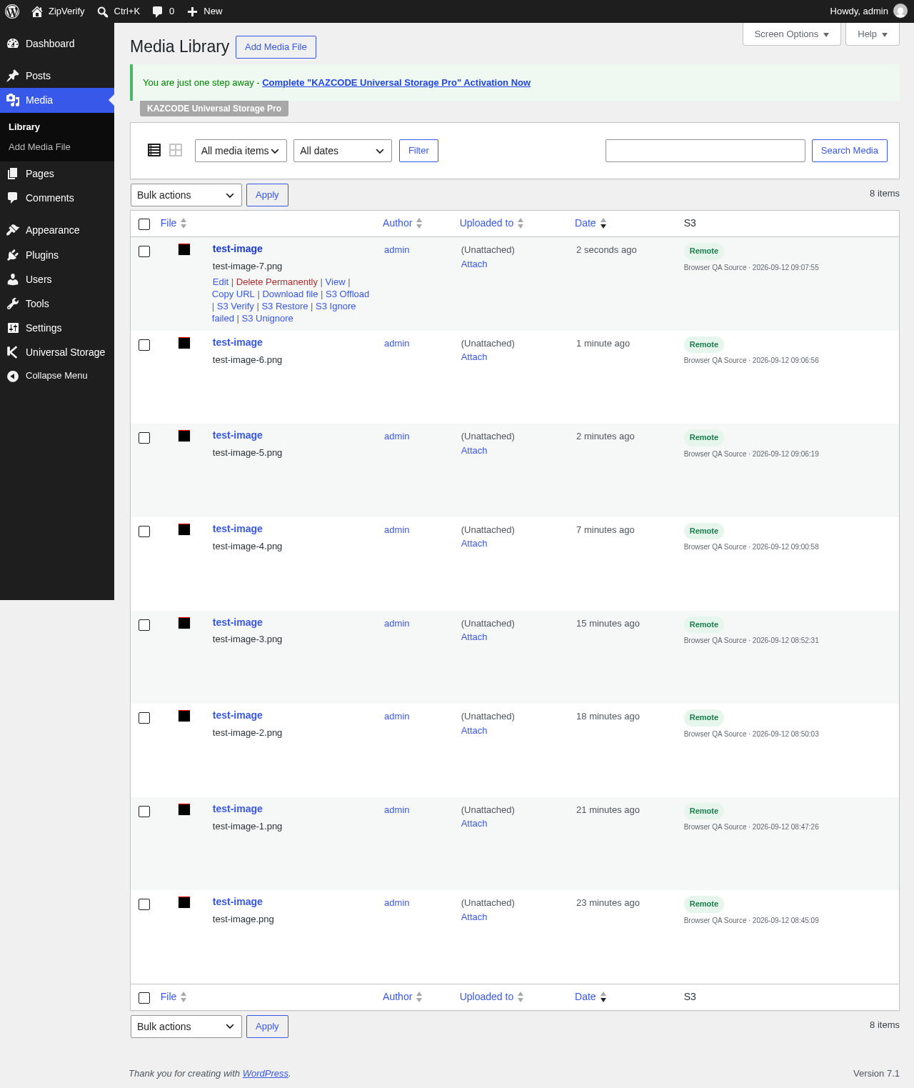 Review offloaded items inside the normal WordPress media workflow.