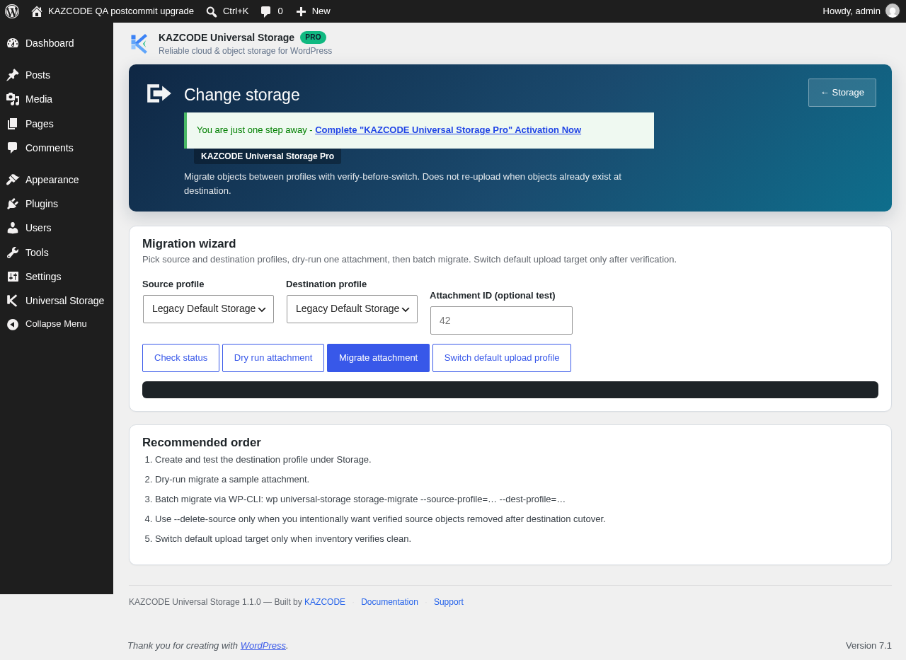 Choose a provider, enter credentials, and confirm storage in guided setup.