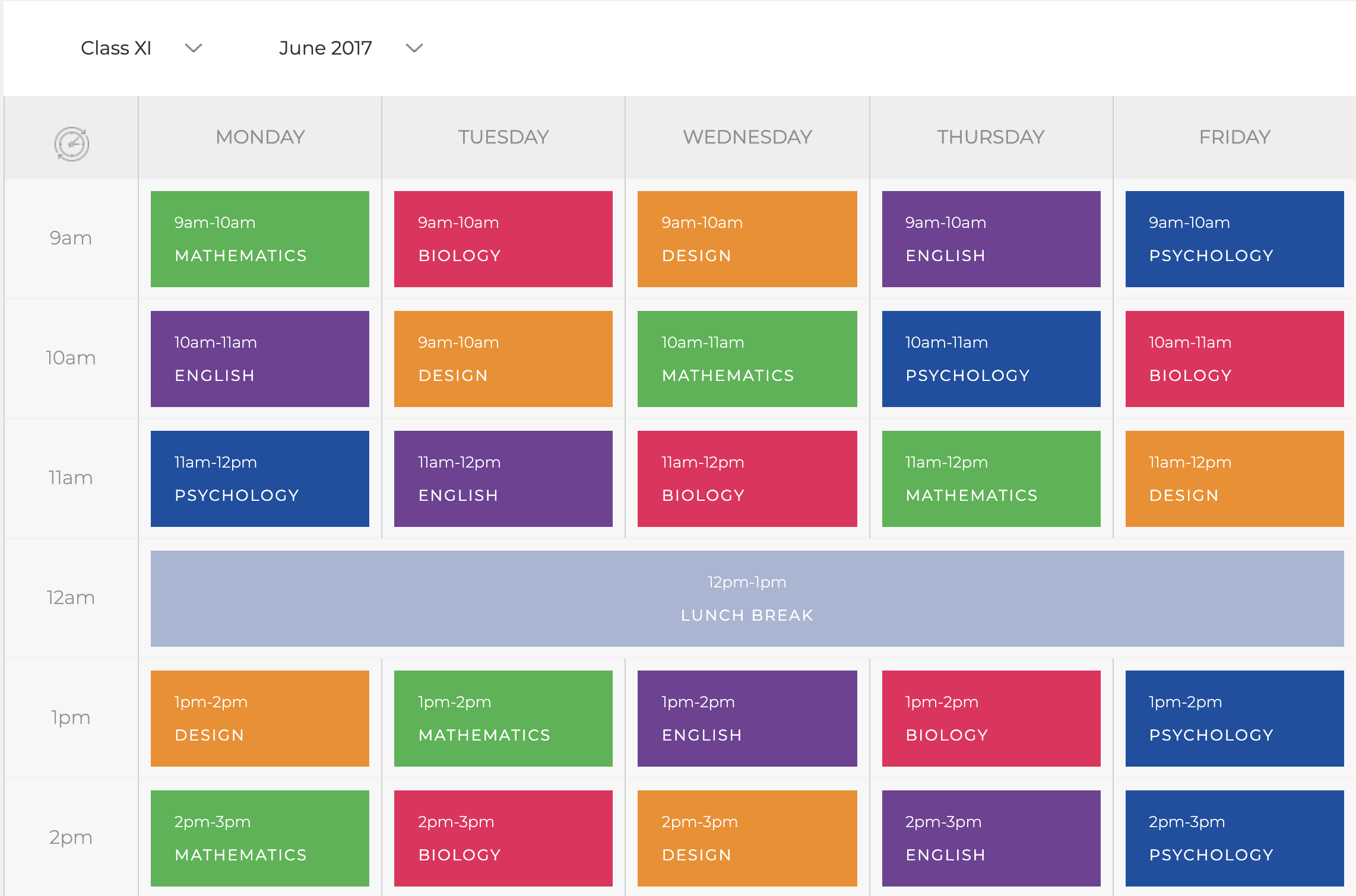 timetable layout variation 2