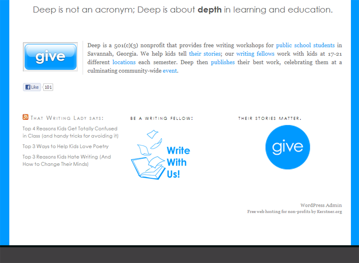 This screenshot is an example of what the footer will look like at the bottom of your website.