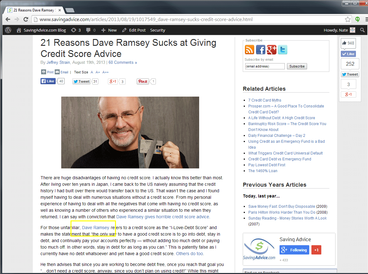 Linked Keyword in Post