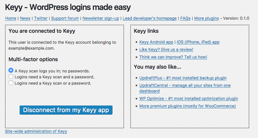 Keyy Android passcode setup screen