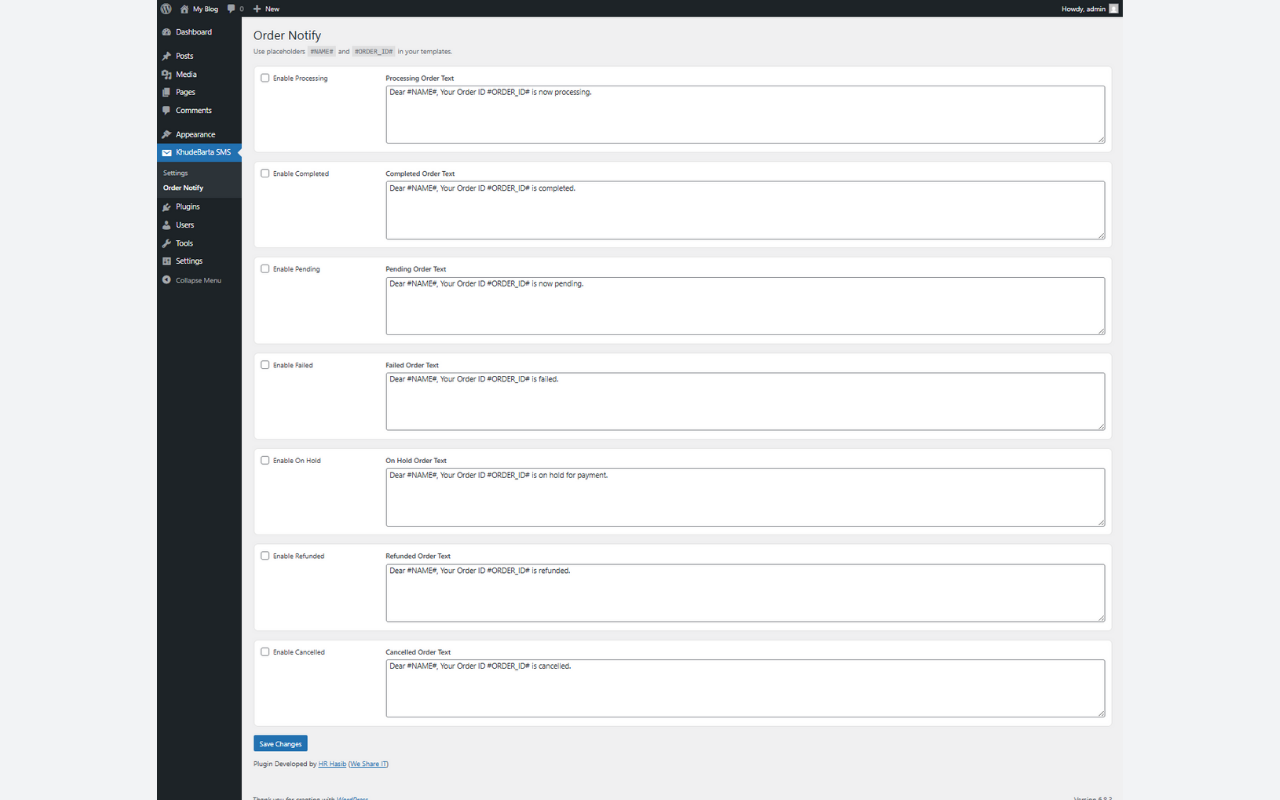 WooCommerce Order Notification Settings