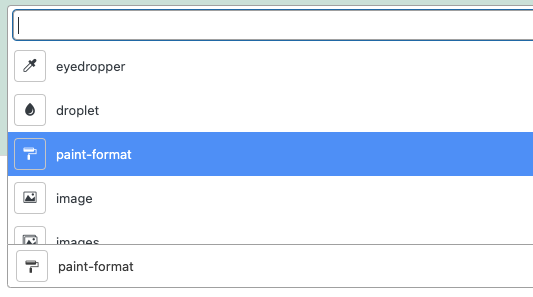Select an icon from the list.