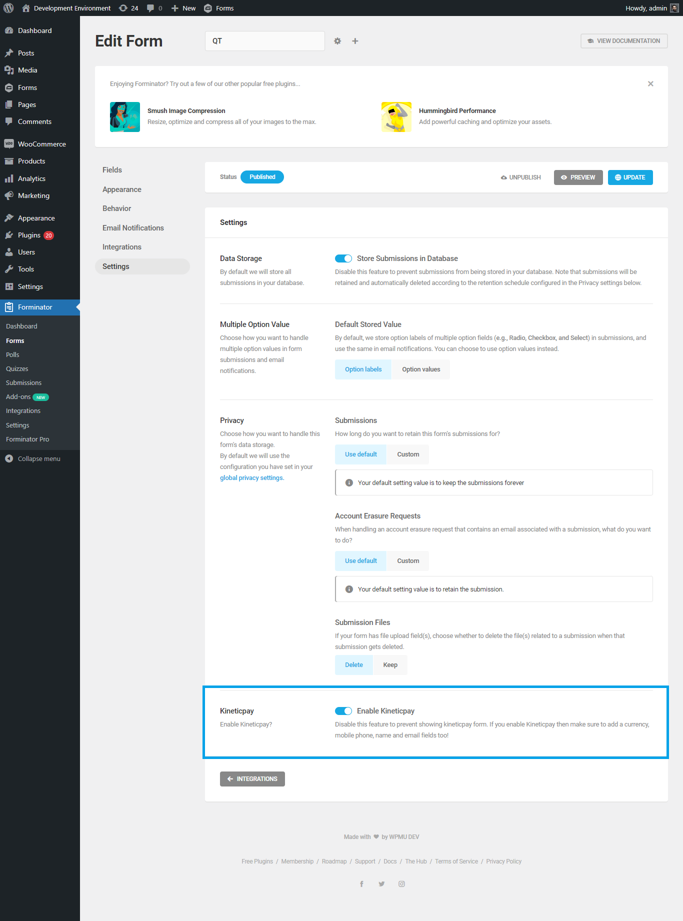 screenshot-6.png (Go to Custom Form Settings And Enable Kineticpay).