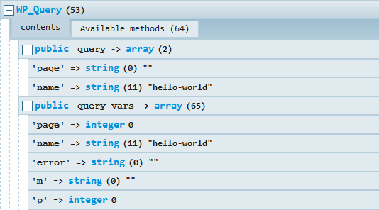 Kint debugging output is informative, organized, and collapsible.