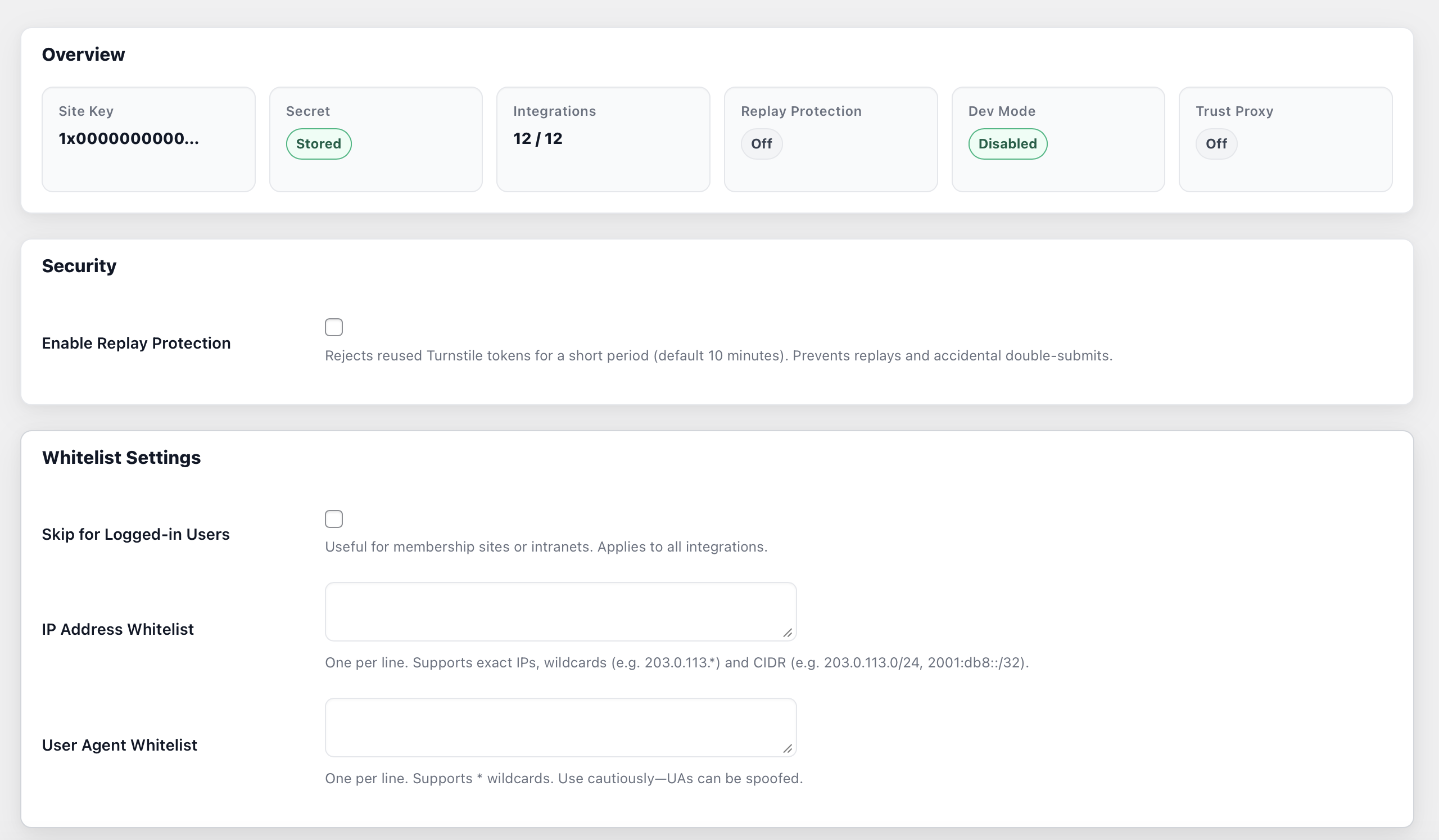 WordPress registration form protected (anti-spam for new accounts).