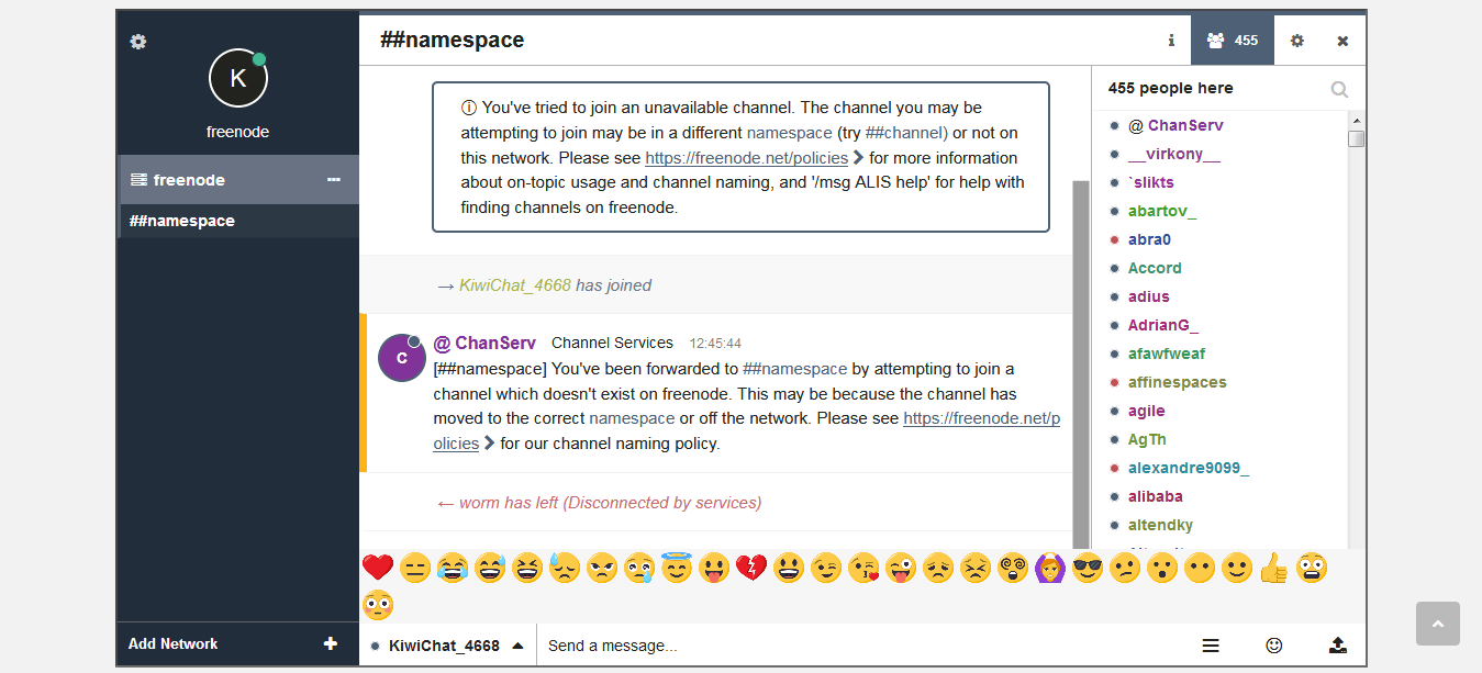 KiwiChat Connected In Chat