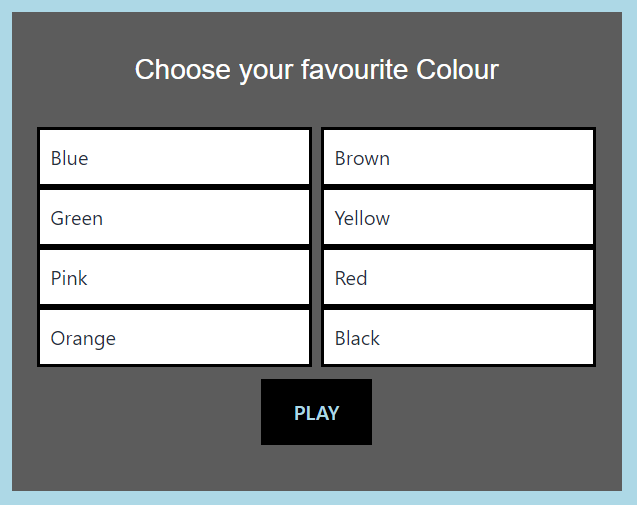 The initial screen a user is displayed