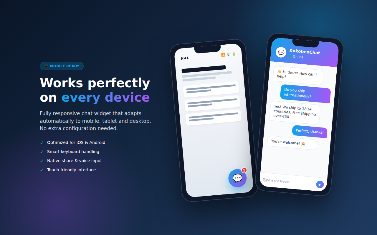 Multi-channel widget — visitors pick Live Chat, WhatsApp, Messenger, Instagram or Email directly from the chat bubble