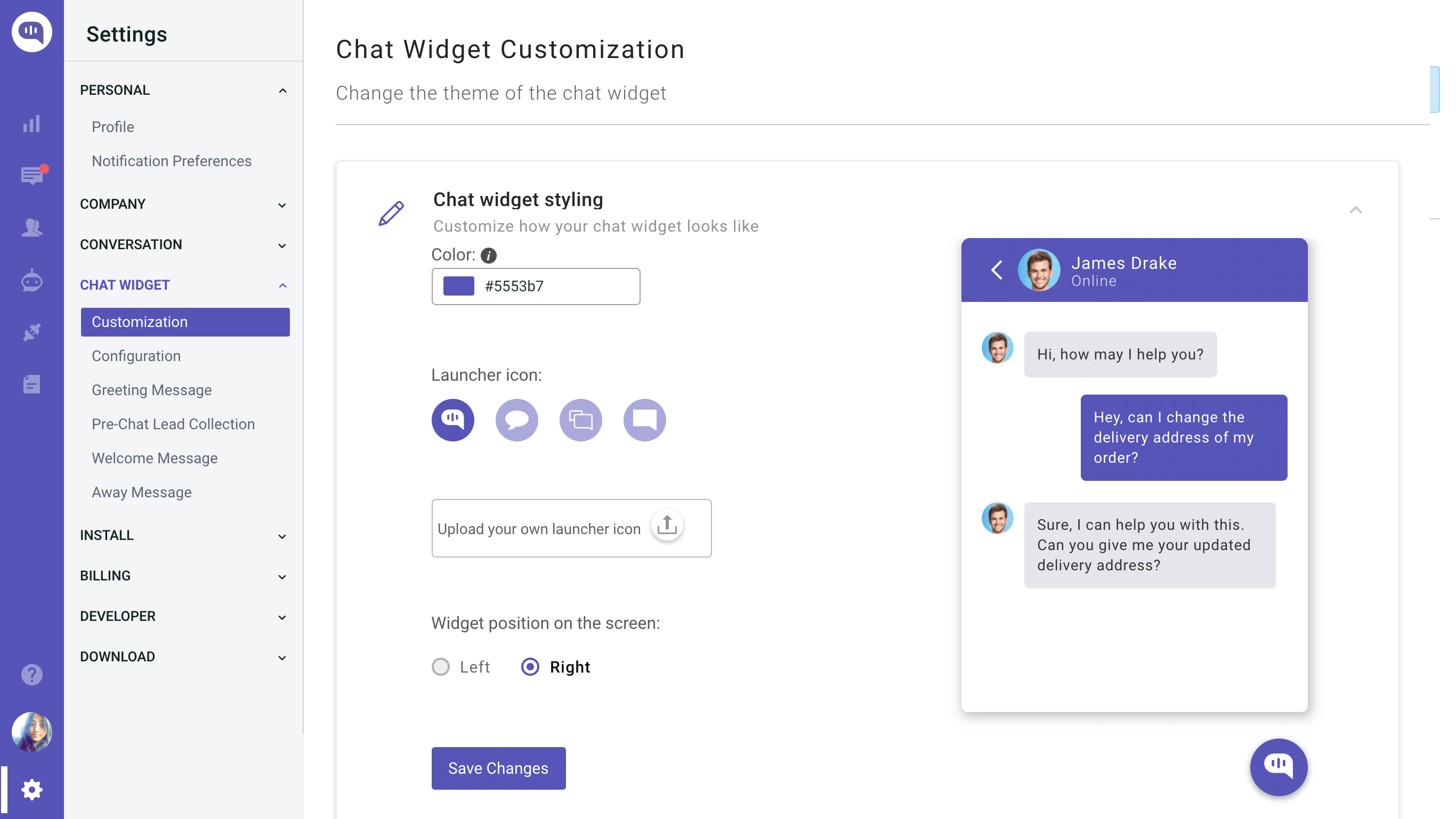 Kommunicate plugin settings page.