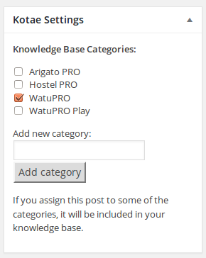 Options on add / edit Post screen