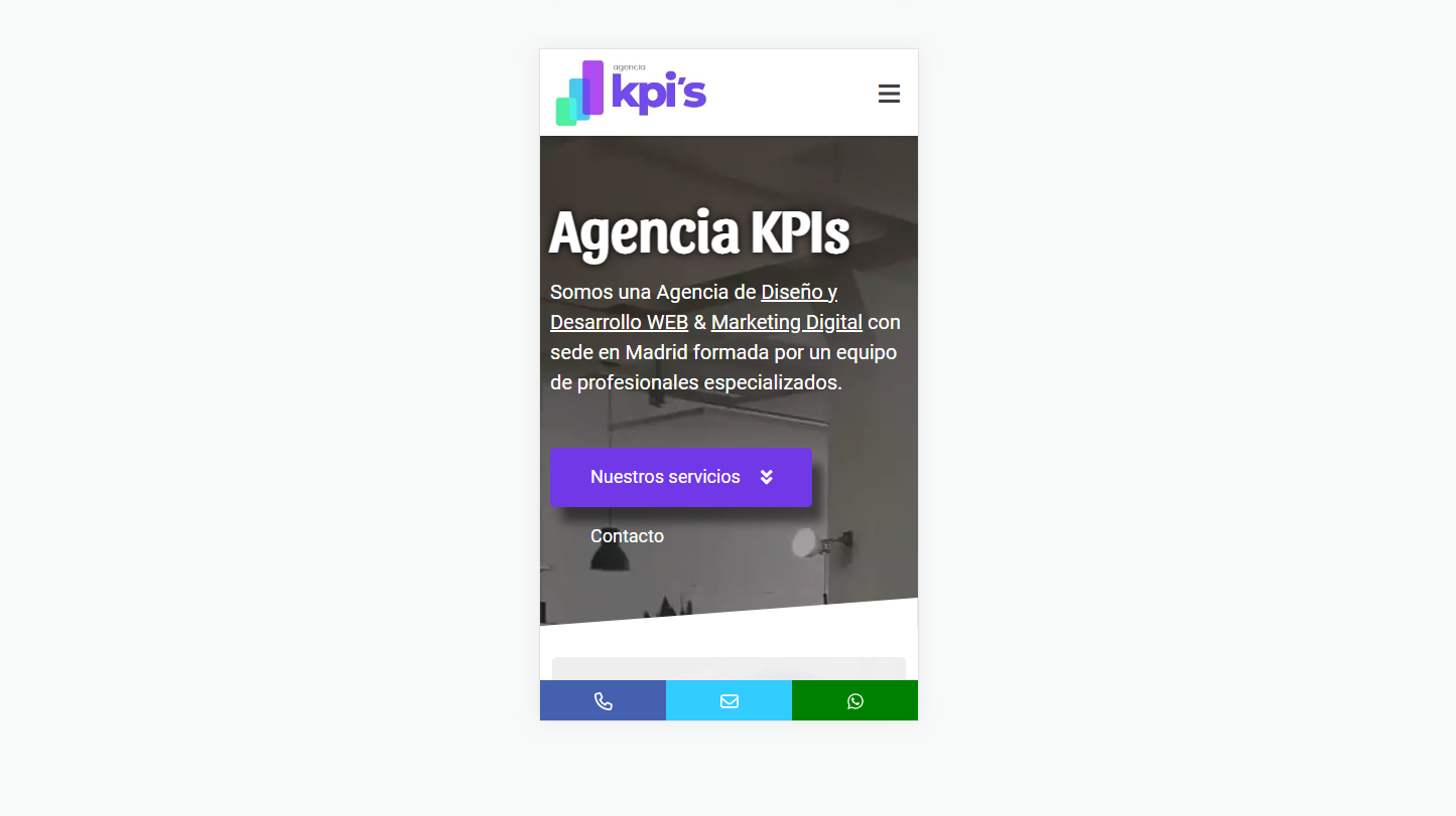 Example frontend Mobile on page home