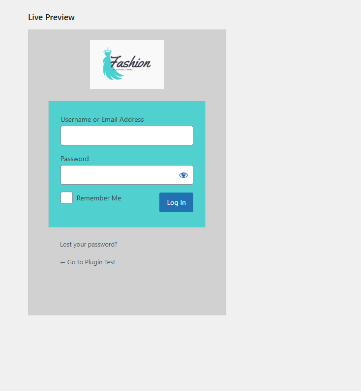 Live preview of custom login page