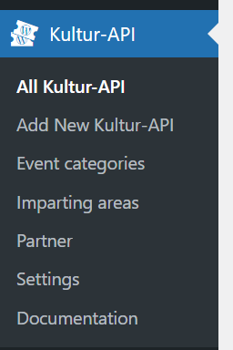 The admin menu bar.