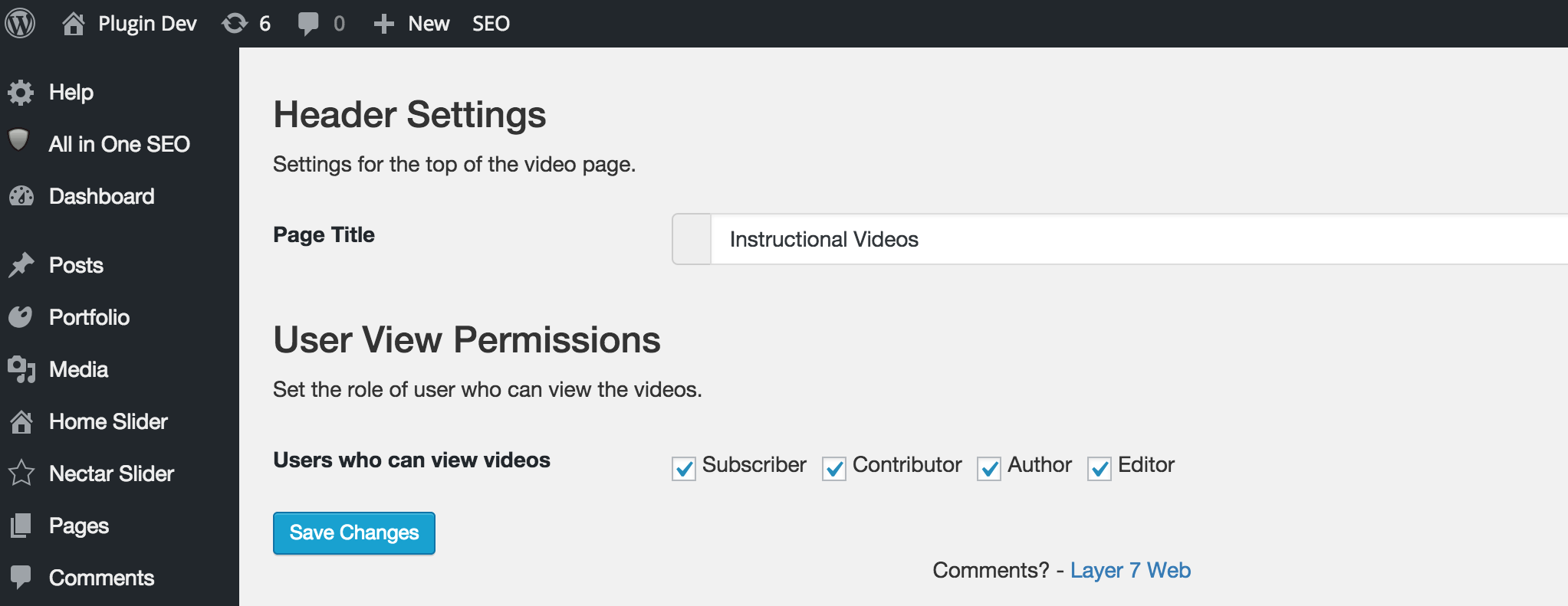 The admin Help videos page.