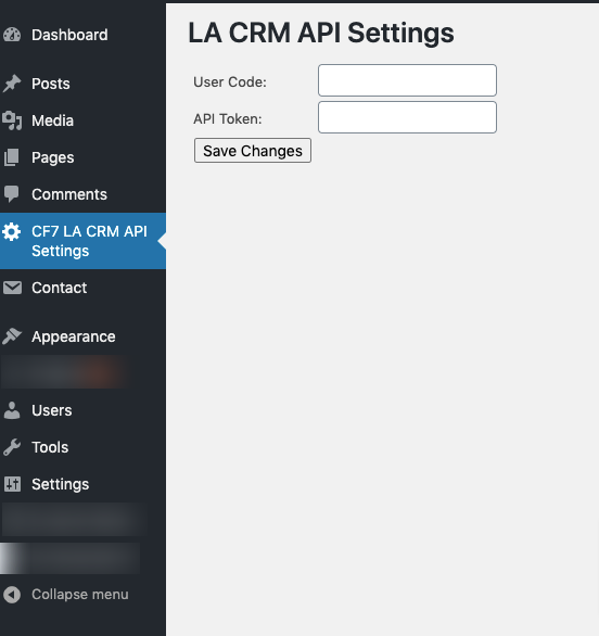 Form fields settings tab