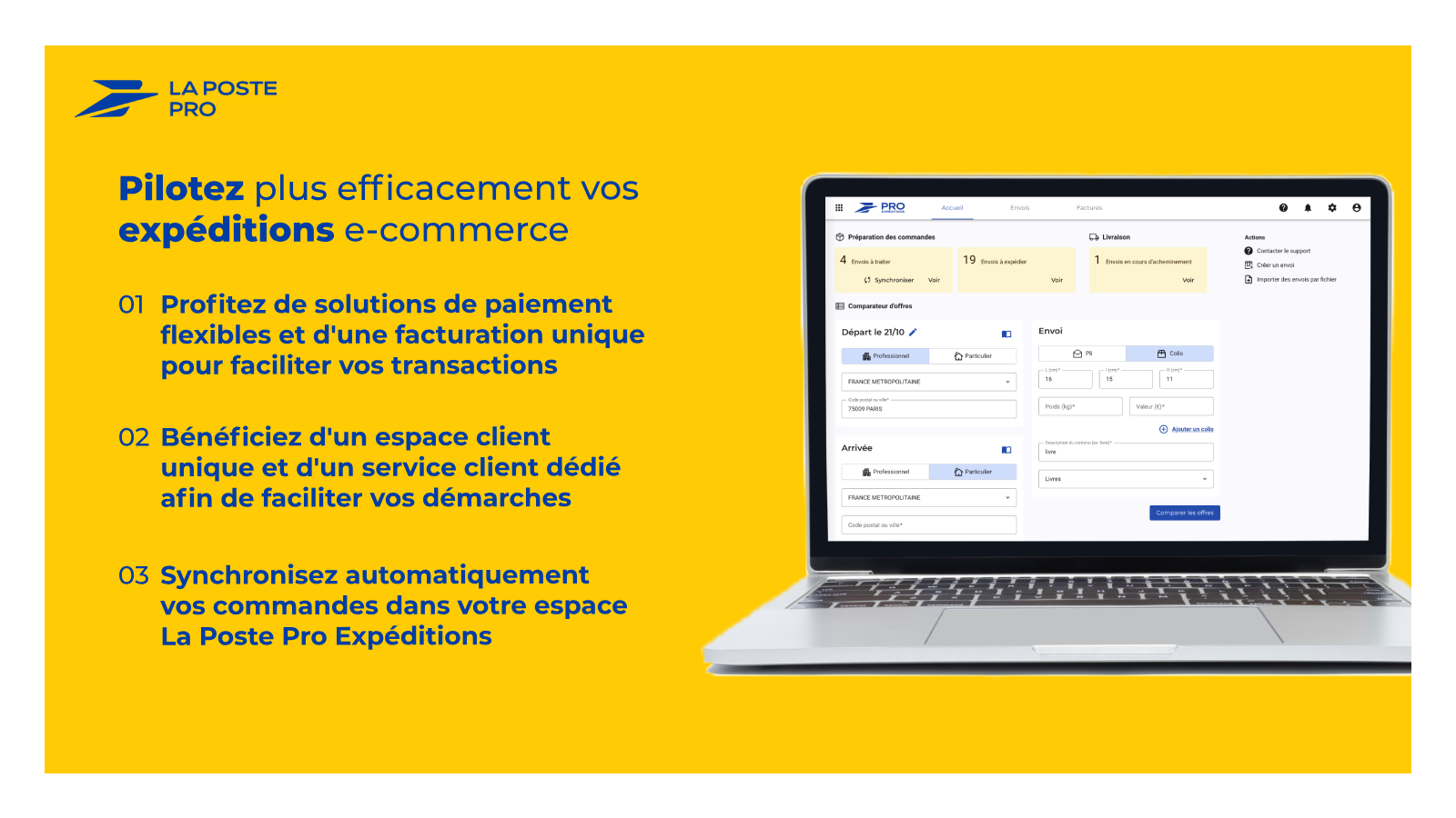 Compare and ship across all of La Poste pro services