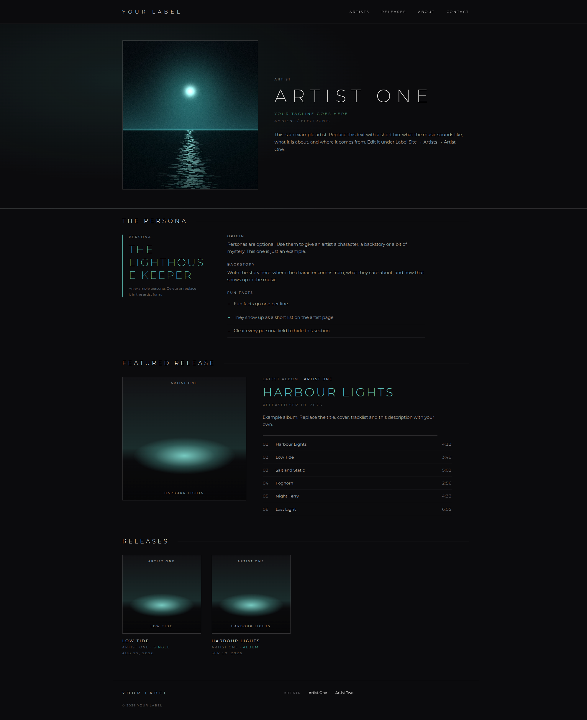 An artist page.