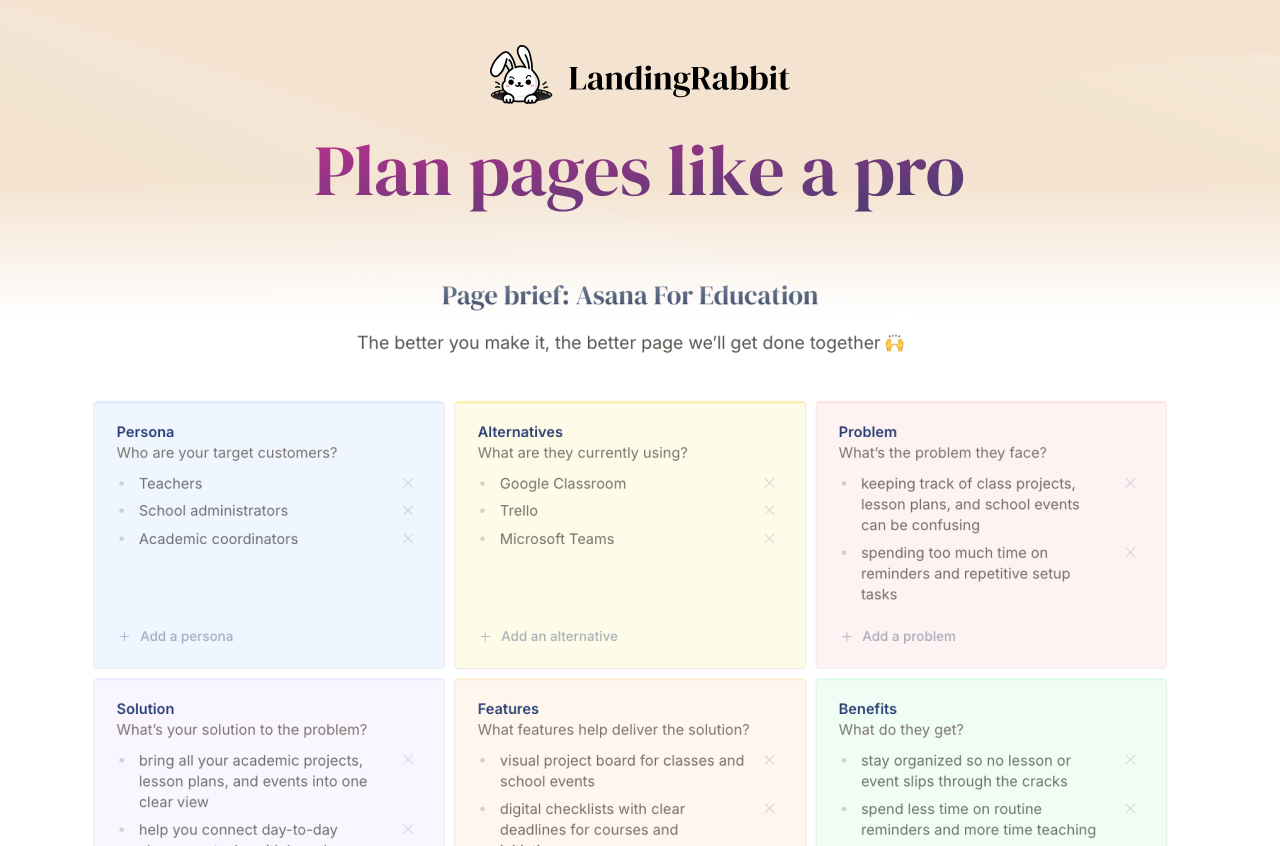 Plugin admin interface - simply paste your LandingRabbit URL