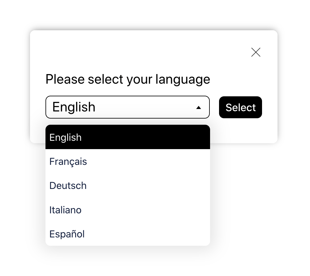 The language switcher popup for WPML