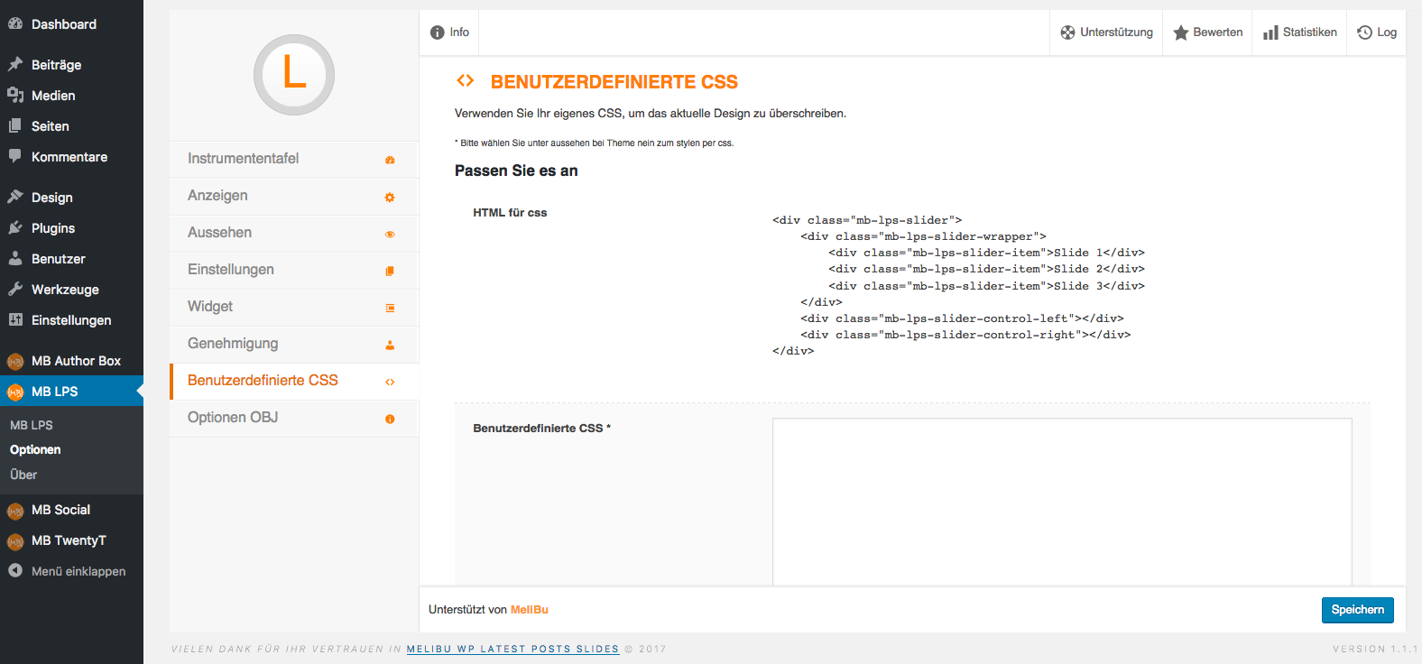 Customize your slide per Page or Post or Custom Posts with drag n drop