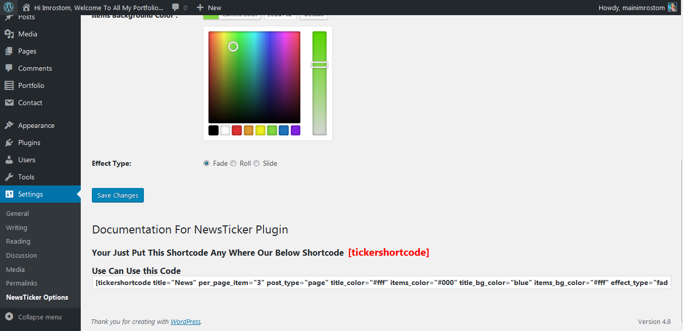 Dashboard Ticker Options 2