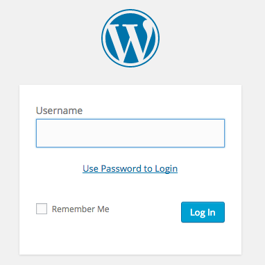 Passwordless WP-login screen