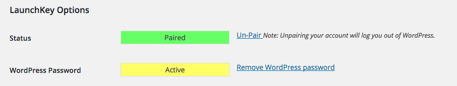 WP Admin > Settings > LaunchKey - Not configured shows setup wizard