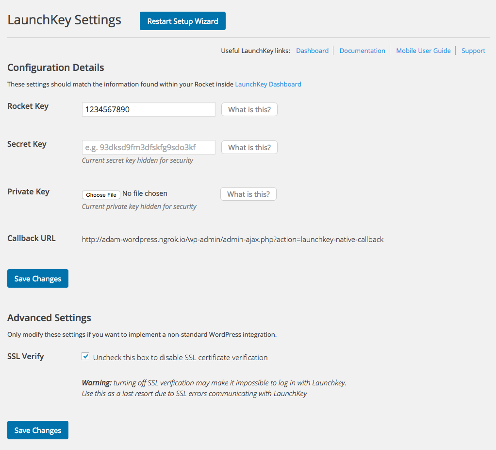 WP Admin > Profile > LaunchKey Options - Paired with Password