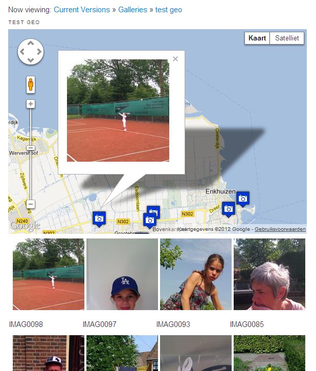 Example of a map on the Lazyest Gallery folder view