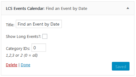 Widget options.