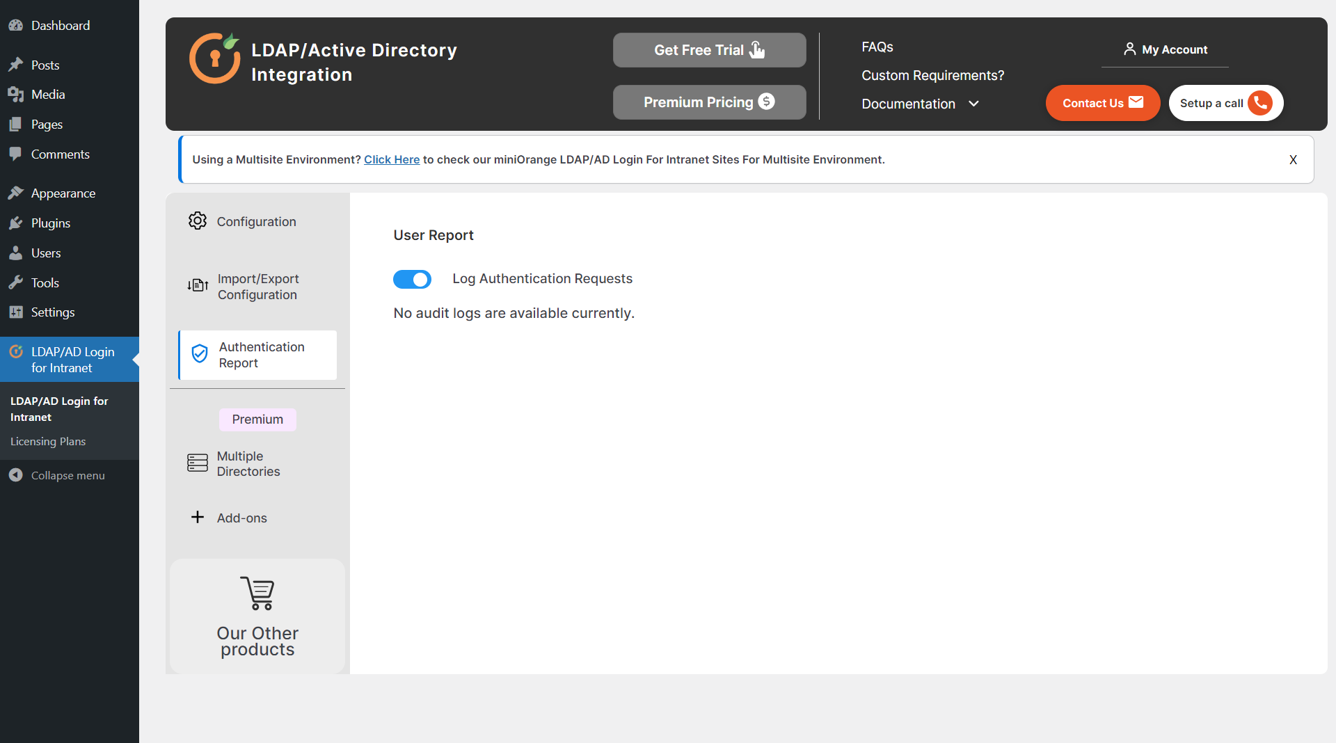 LDAP Authentication Report